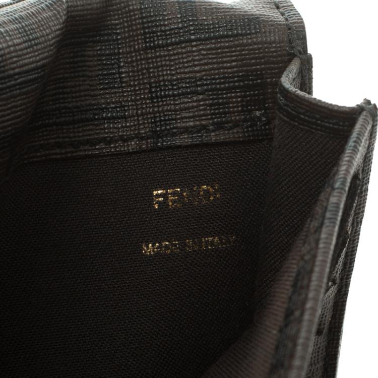 Pre Owned Fendi Brown Zucchino Coated Canvas Forever Continental Wallet