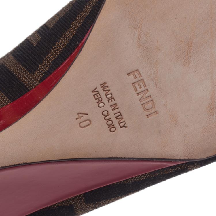 مملوكة مسبقًا Fendi Zucca Canvas Wedge Pumps Size 40