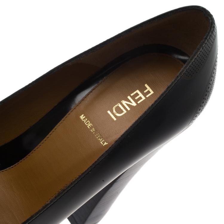 Pre Owned Fendi Two Tone Patent Leather Austin Loafer Pumps Size 37