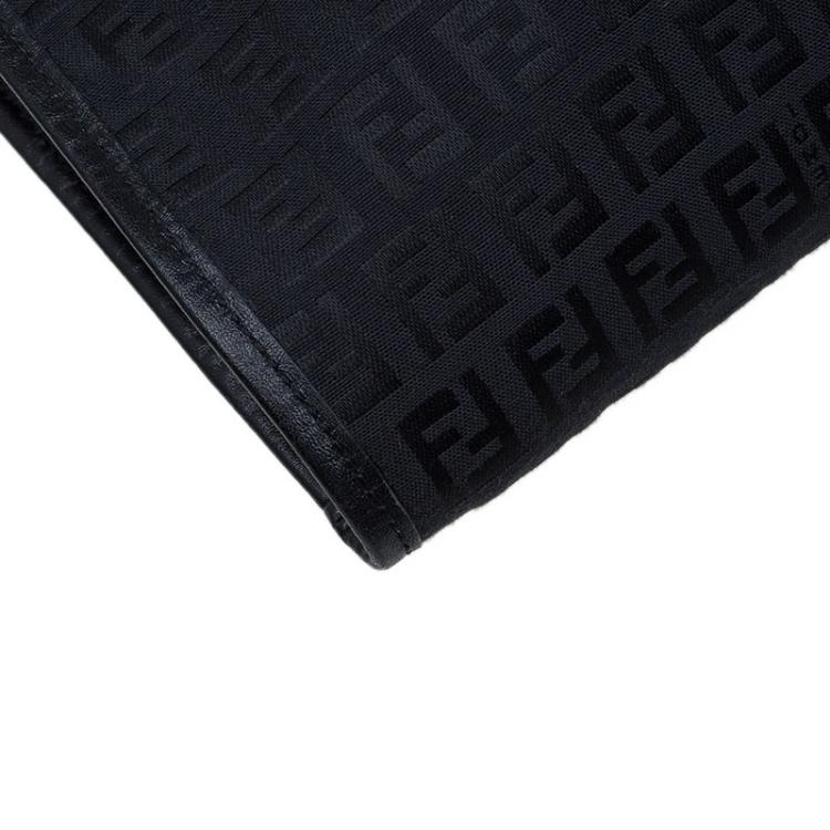 Pre Owned Fendi Black Zucchino Canvas Garment Bag