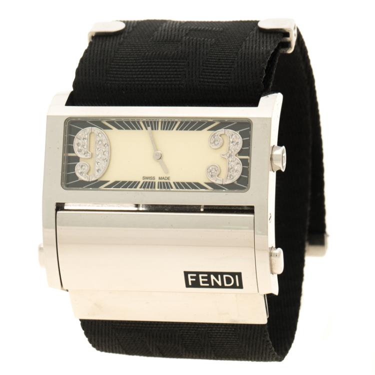 Fendi Cream Stainless Steel Orologi 1120G Women's Wristwatch 45 mm ...