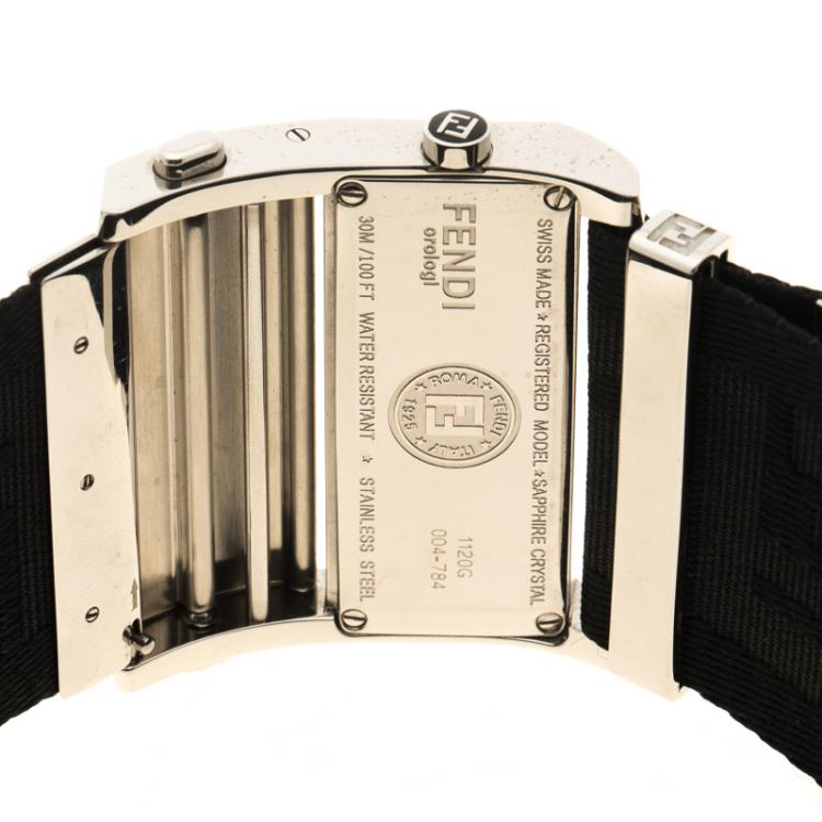 Pre Owned Fendi Cream Stainless Steel Orologi 1120G  Women's Wristwatch 45 mm