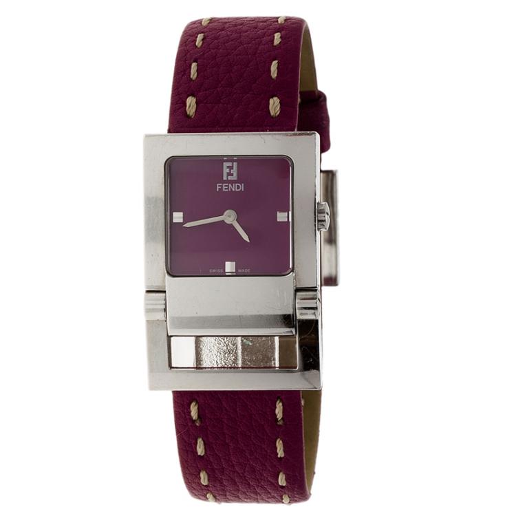 Pre Owned Fendi Pink Stainless Steel Classic Women's Wristwatch 26MM