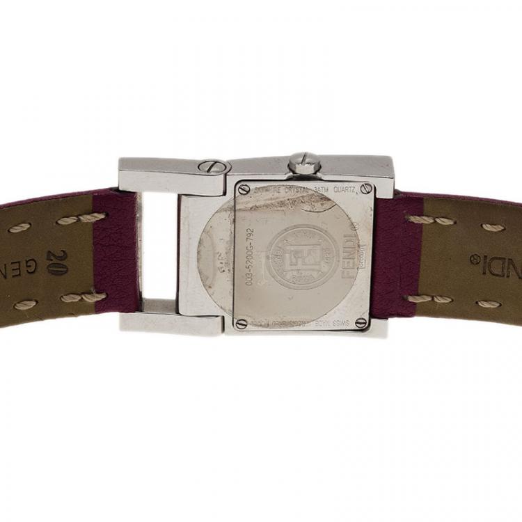 Pre Owned Fendi Pink Stainless Steel Classic Women's Wristwatch 26MM
