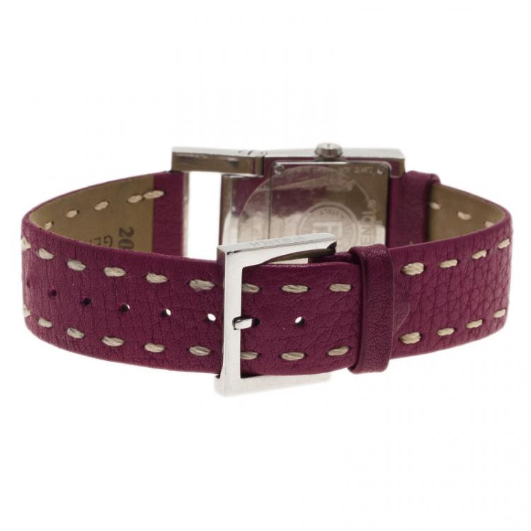 Pre Owned Fendi Pink Stainless Steel Classic Women's Wristwatch 26MM
