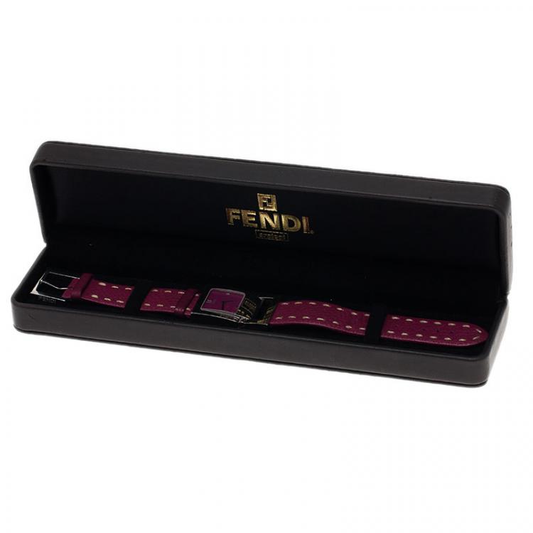 Pre Owned Fendi Pink Stainless Steel Classic Women's Wristwatch 26MM