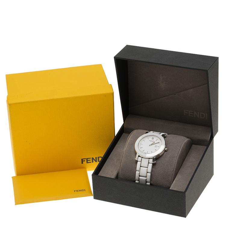 Pre Owned Fendi White Ceramic F642140 Women's Wristwatch 38MM