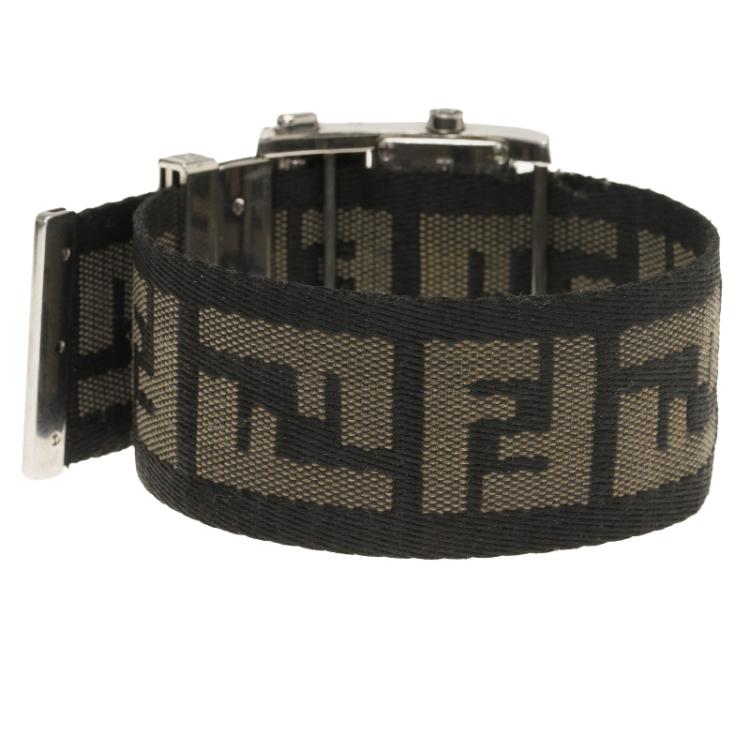 Pre Owned Fendi White Stainless Steel Zip Code Women's Wristwatch 38MM