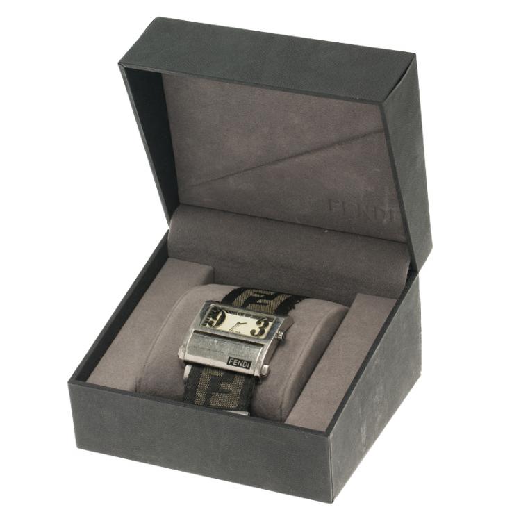 Pre Owned Fendi White Stainless Steel Zip Code Women's Wristwatch 38MM