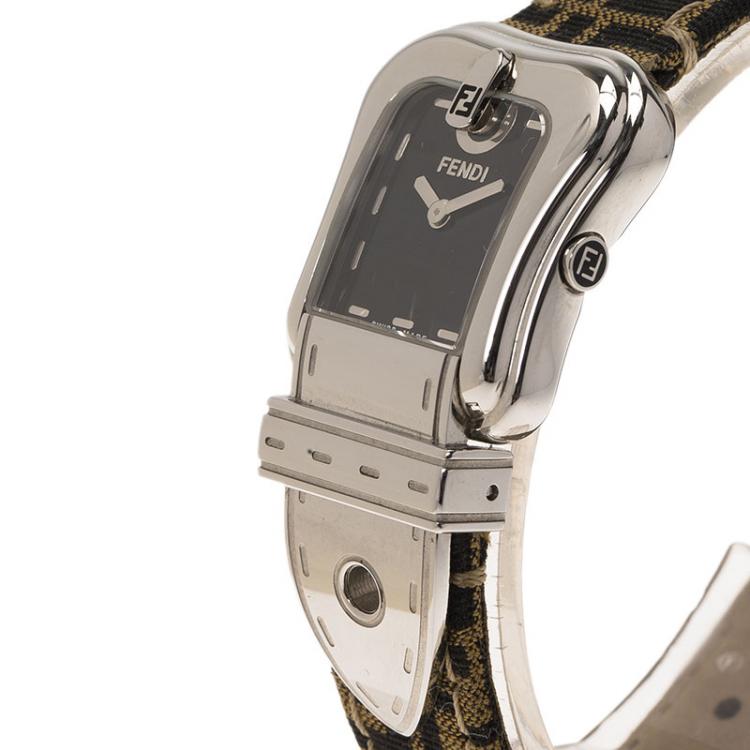 Pre Owned Fendi Brown Stainless Steel B. Fendi Women's Wristwatch 23MM