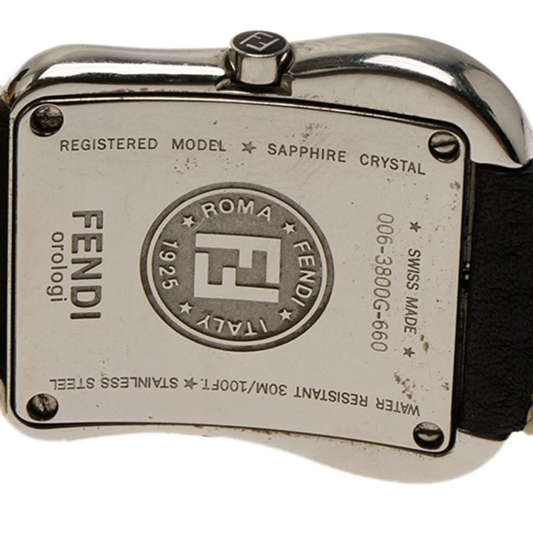 Pre Owned Fendi Black Stainless Steel B. Fendi Women's Wristwatch 32MM