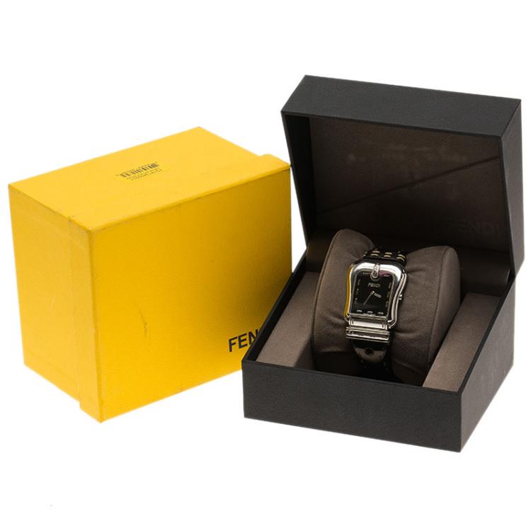 Pre Owned Fendi Black Stainless Steel B. Fendi Women's Wristwatch 32MM