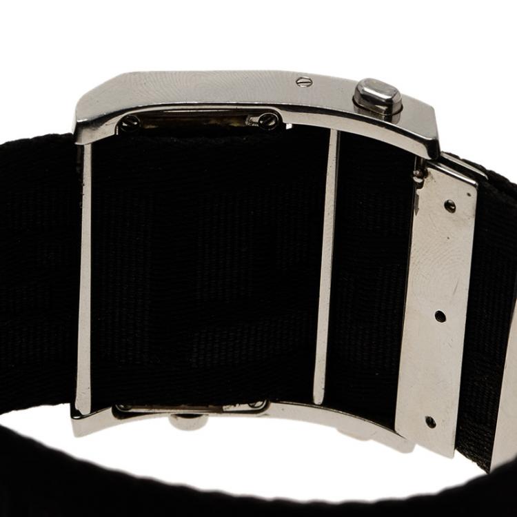 Pre Owned Fendi Cream Stainless Steel Zip Code Women's Wristwatch 44MM