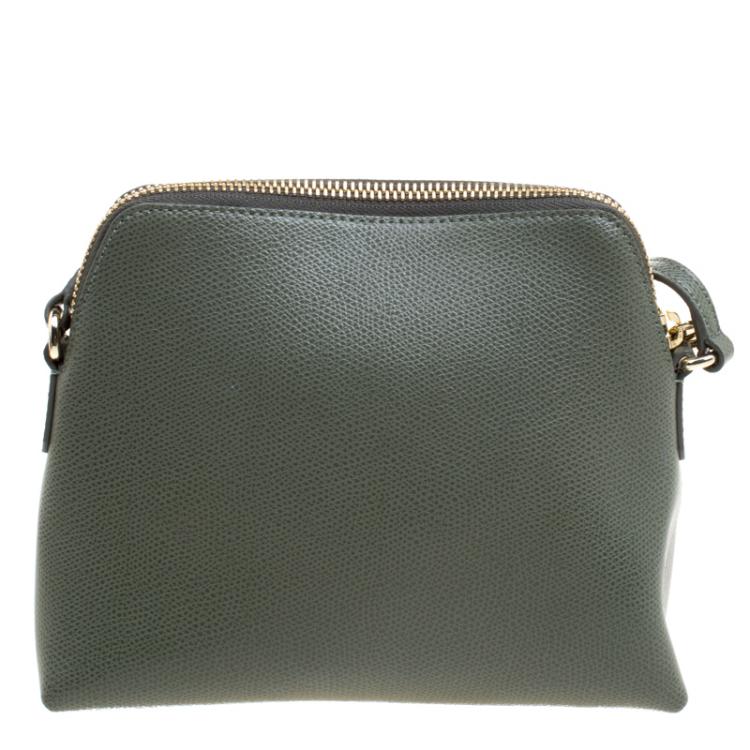 Pre Owned Furla Fern Green Leather Boheme Crossbody Bag