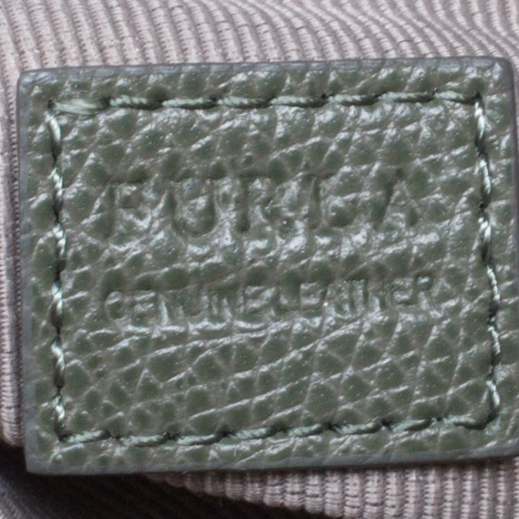 Pre Owned Furla Fern Green Leather Boheme Crossbody Bag
