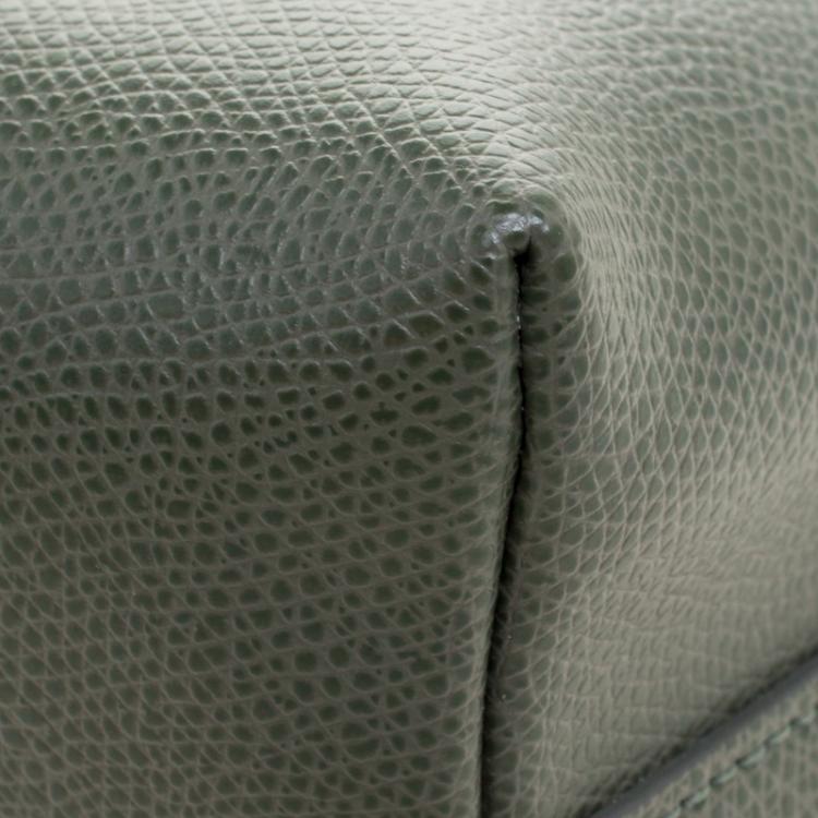 Pre Owned Furla Fern Green Leather Boheme Crossbody Bag