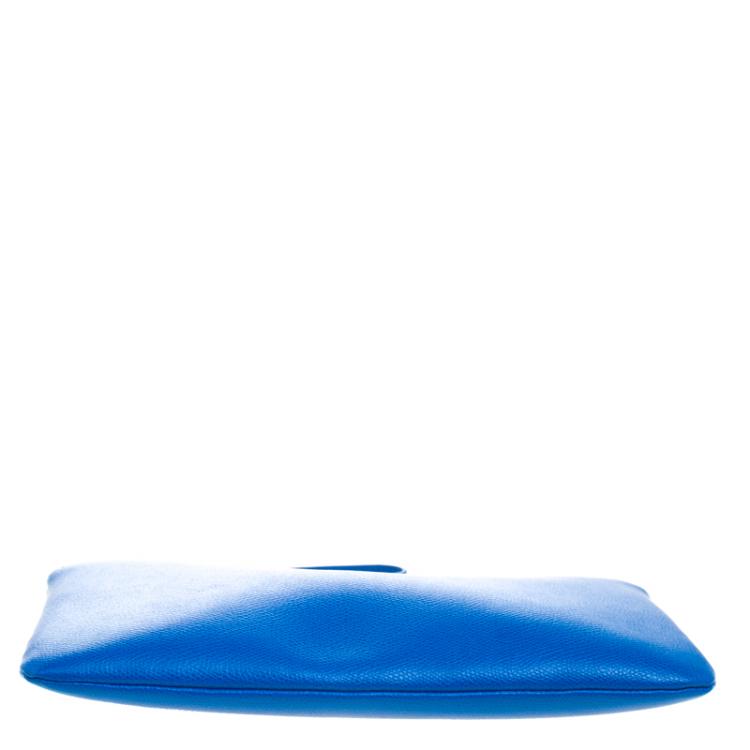 Pre Owned Furla Blue/Pink/Green Leather Set of 3 Cosmetic Pouch