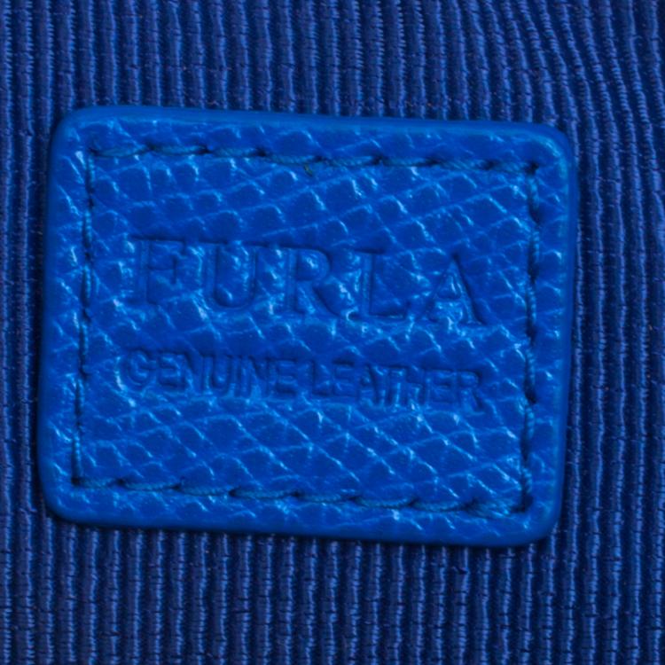 Pre Owned Furla Blue/Pink/Green Leather Set of 3 Cosmetic Pouch