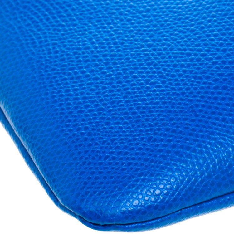 Pre Owned Furla Blue/Pink/Green Leather Set of 3 Cosmetic Pouch