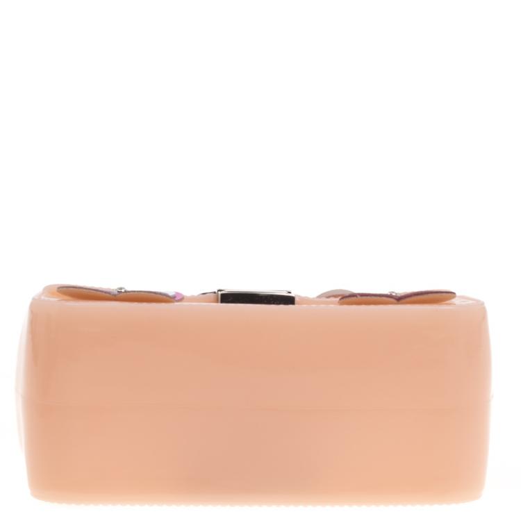 مملوكة مسبقًا Furla Peach Floral Candy Bon Bon Crossbody Bag