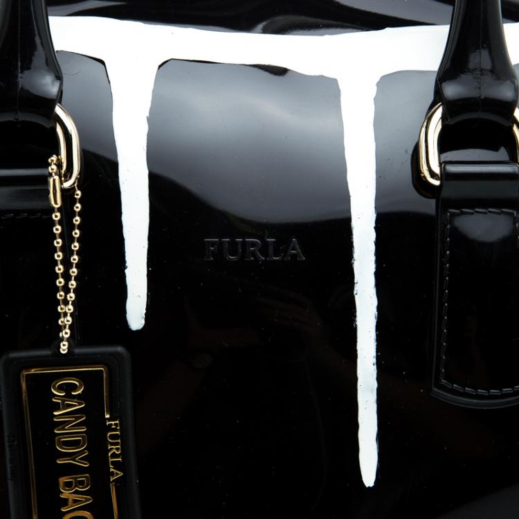 مملوكة مسبقًا Furla Black PVC Limited Edition Painting Candy Satchel