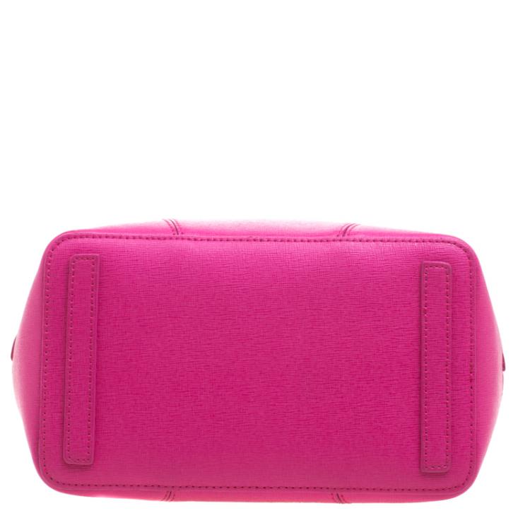 Pre Owned Furla Pink Leather Stacy Drawstring Bucket Bag
