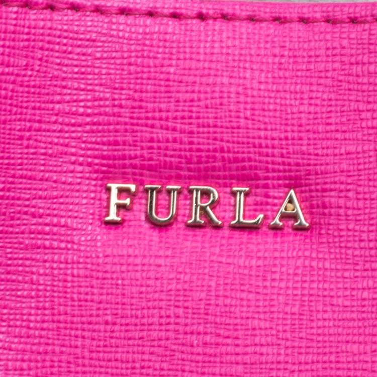 Pre Owned Furla Pink Leather Stacy Drawstring Bucket Bag