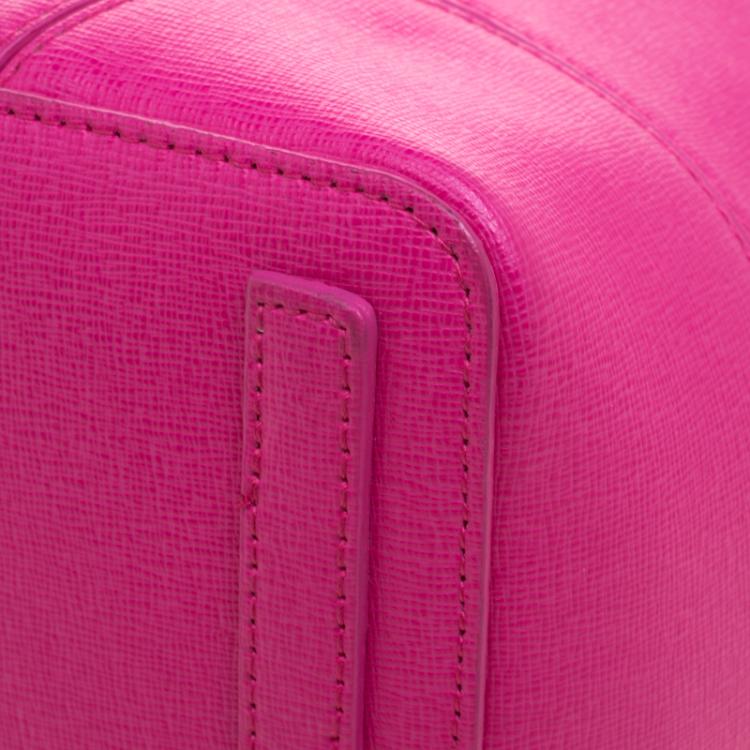 Pre Owned Furla Pink Leather Stacy Drawstring Bucket Bag