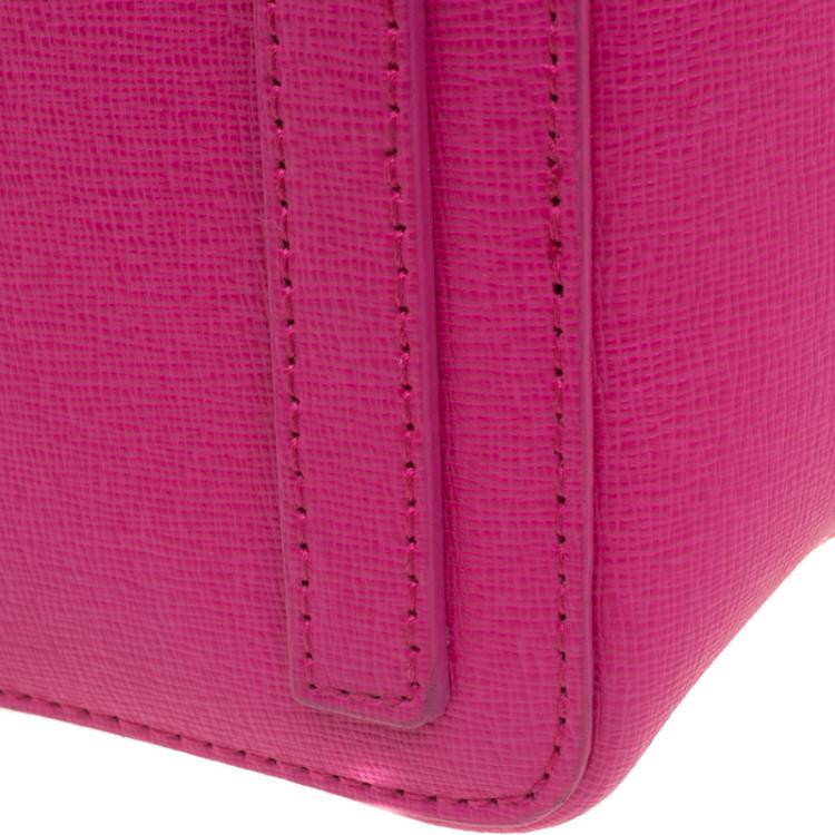 Pre Owned Furla Pink Leather Stacy Drawstring Bucket Bag