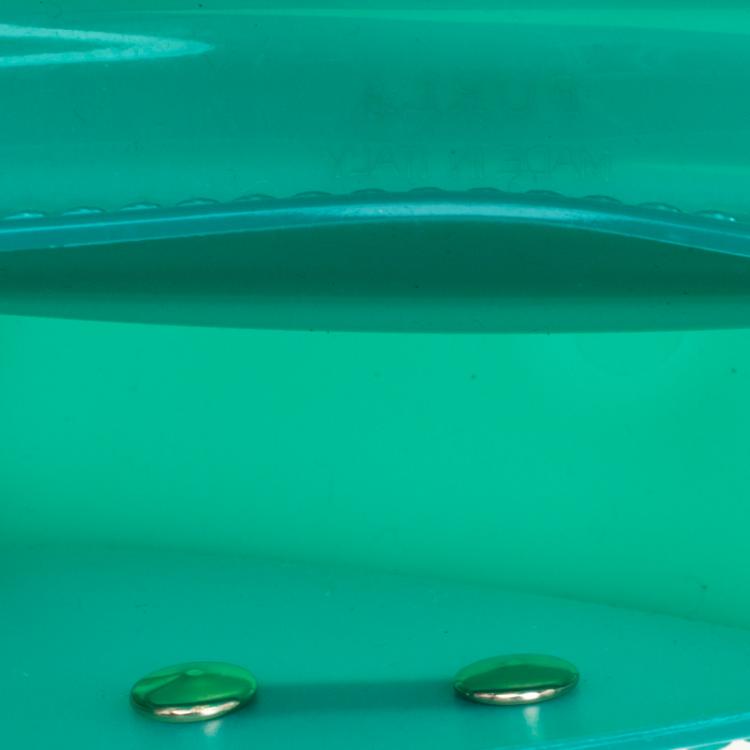 Pre Owned Furla Green Glossy Rubber Mini Candy Crossbody Bag
