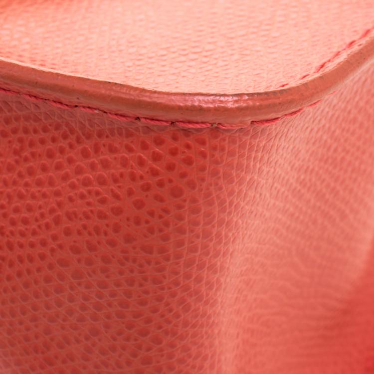 Pre Owned Furla Orange Leather Mini Metropolis Top Handle Bag