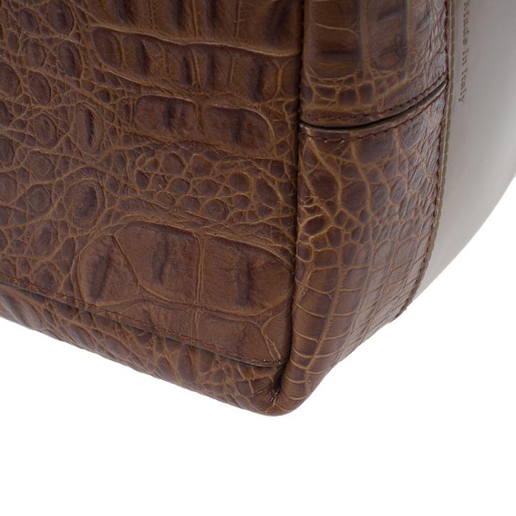 مملوكة مسبقًا Furla Brown Rubber Candy Croco Satchel