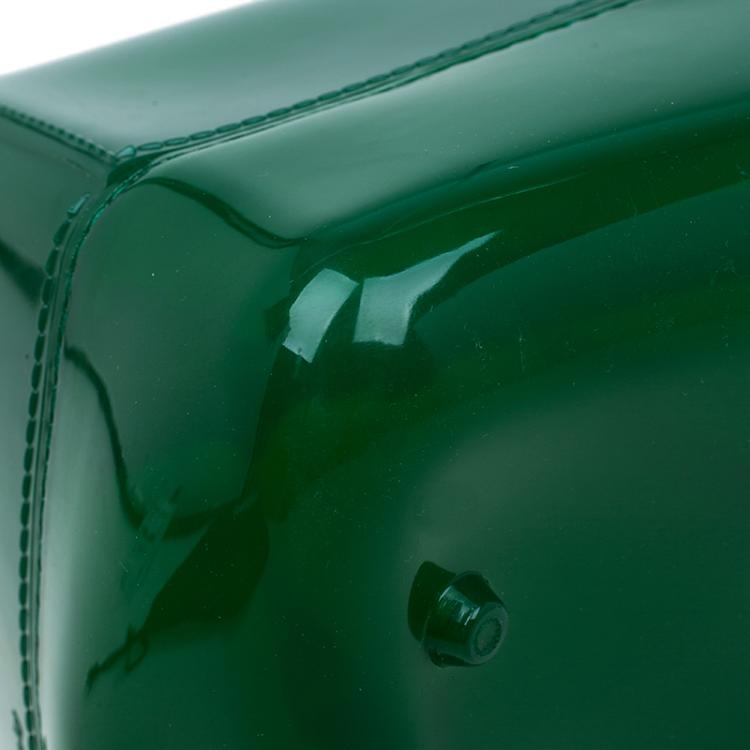 Pre Owned Furla Green Glossy Rubber Candy Satchel