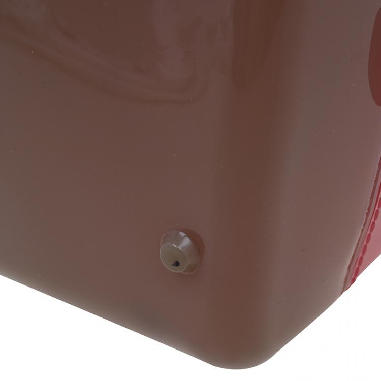 Pre Owned Furla Tri Color Glossy Rubber Mini Candy Satchel