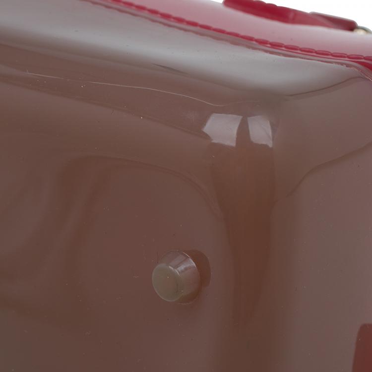 Pre Owned Furla Tri Color Glossy Rubber Mini Candy Satchel