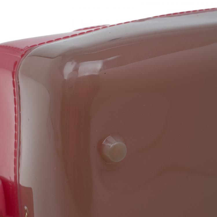 Pre Owned Furla Tri Color Glossy Rubber Mini Candy Satchel