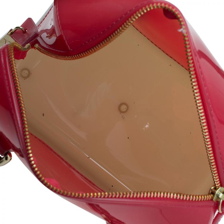 Pre Owned Furla Tri Color Glossy Rubber Mini Candy Satchel