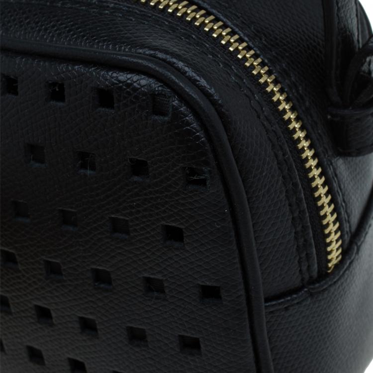 Pre Owned Furla Black Leather Mini Yo-Yo Crossbody Bag