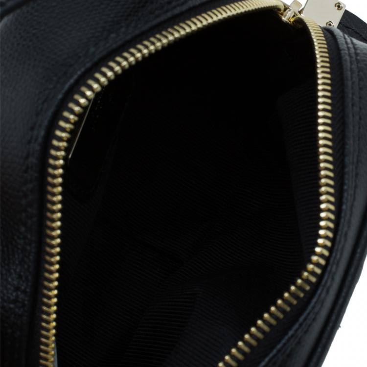 Pre Owned Furla Black Leather Mini Yo-Yo Crossbody Bag