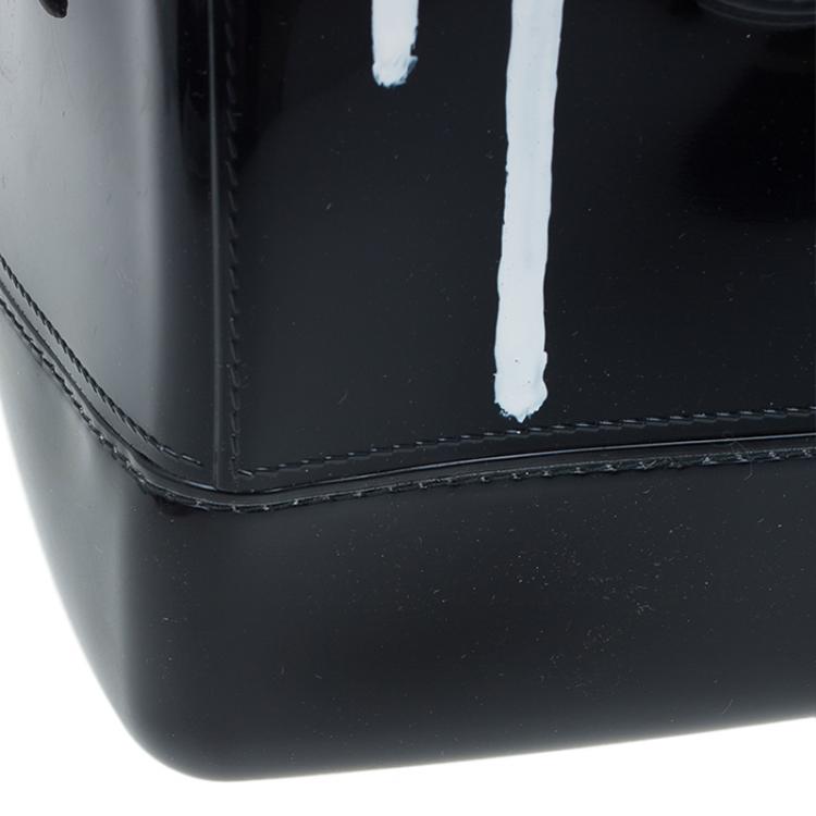Pre Owned Furla Onyx Glossy Rubber Limited Edition Painting Candy Satchel