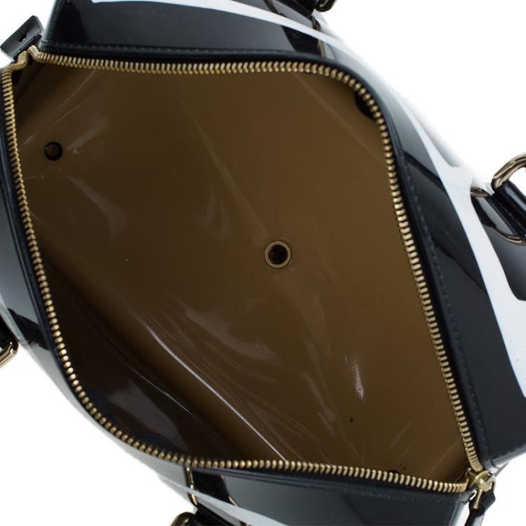 Pre Owned Furla Onyx Glossy Rubber Limited Edition Painting Candy Satchel