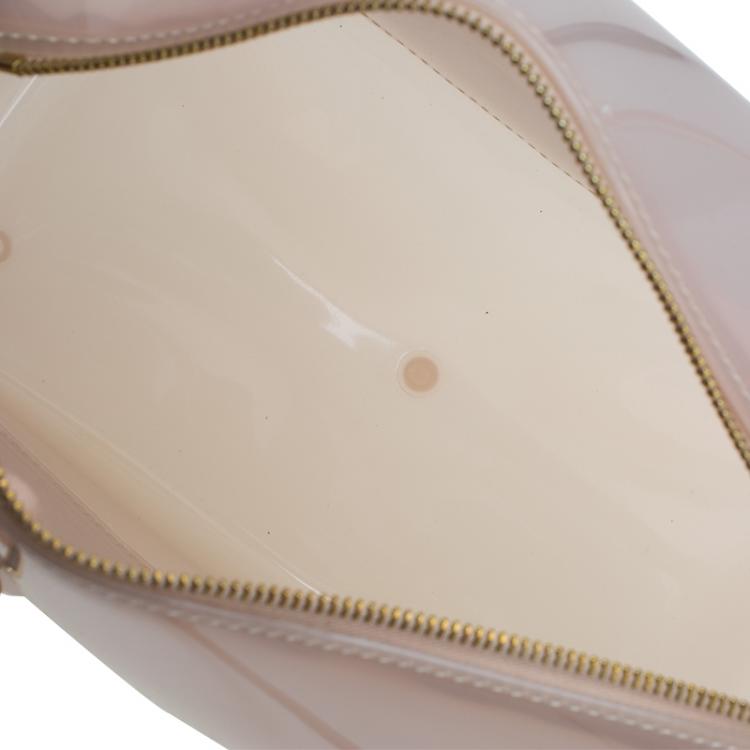 Pre Owned Furla Nude Glossy Rubber Candy Satchel