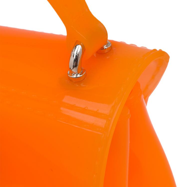 Pre Owned Furla Orange Glossy Rubber Mini Candy Crossbody Bag