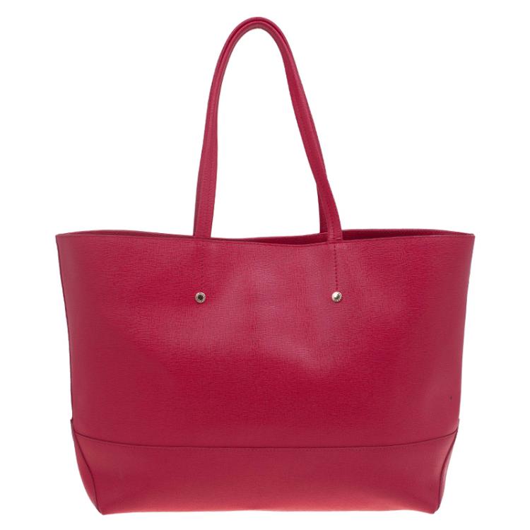 Pre Owned Furla Red Leather Melissa Shopping Tote