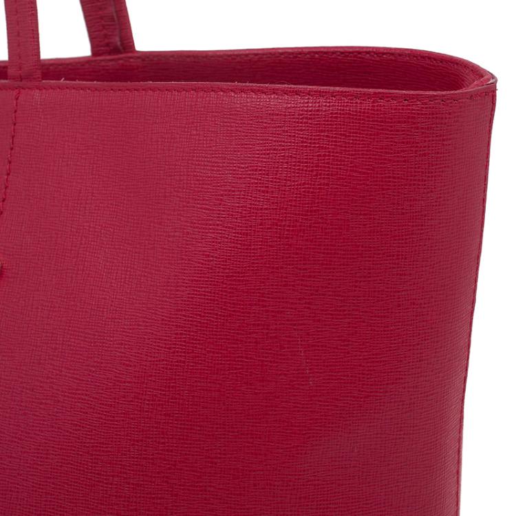 Pre Owned Furla Red Leather Melissa Shopping Tote