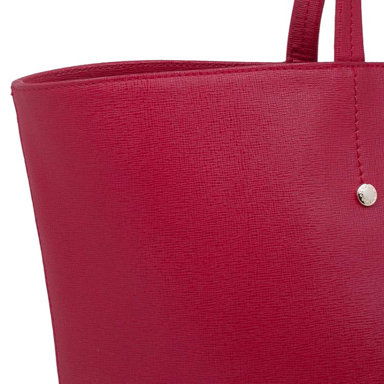 Pre Owned Furla Red Leather Melissa Shopping Tote