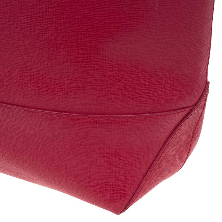 Pre Owned Furla Red Leather Melissa Shopping Tote