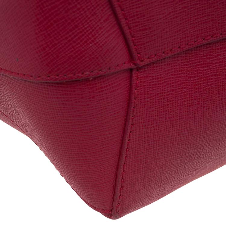Pre Owned Furla Red Leather Melissa Shopping Tote