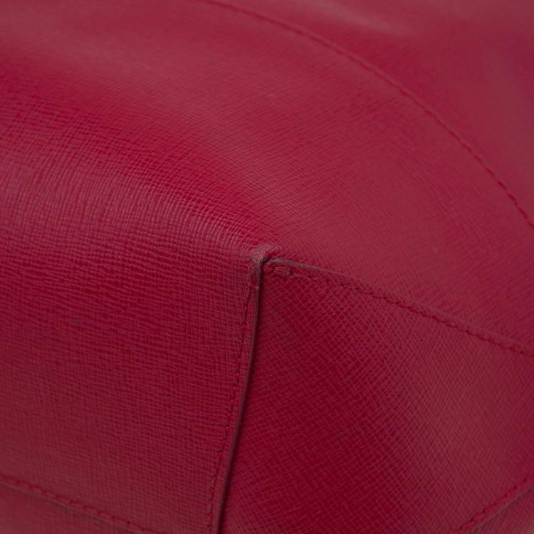 Pre Owned Furla Red Leather Melissa Shopping Tote