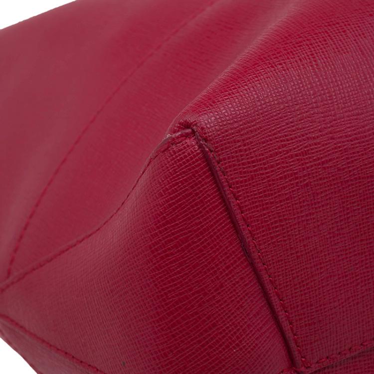 Pre Owned Furla Red Leather Melissa Shopping Tote